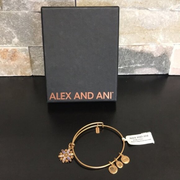 Alex And Ani Snowflake Adjustable Wire Bangle - Picture 6 of 7